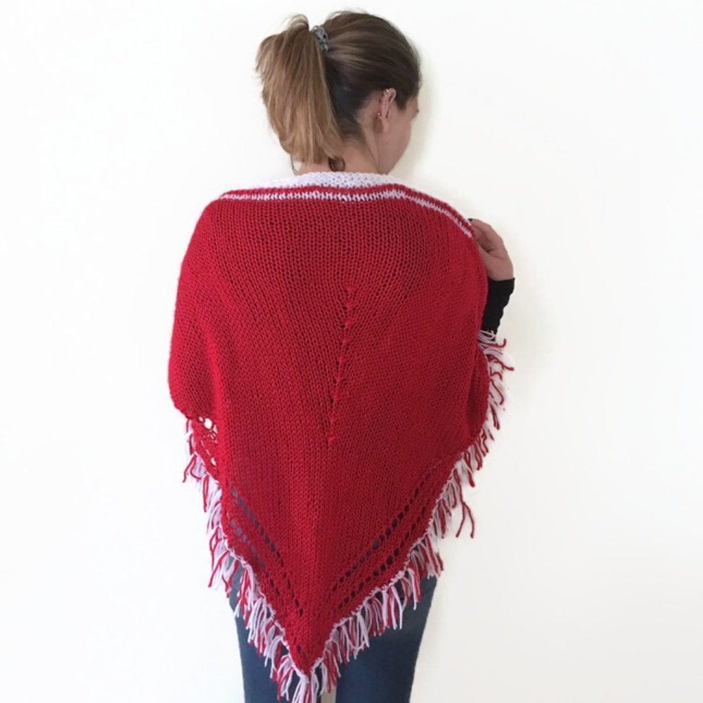 Hand Knitted Triangle Shawl